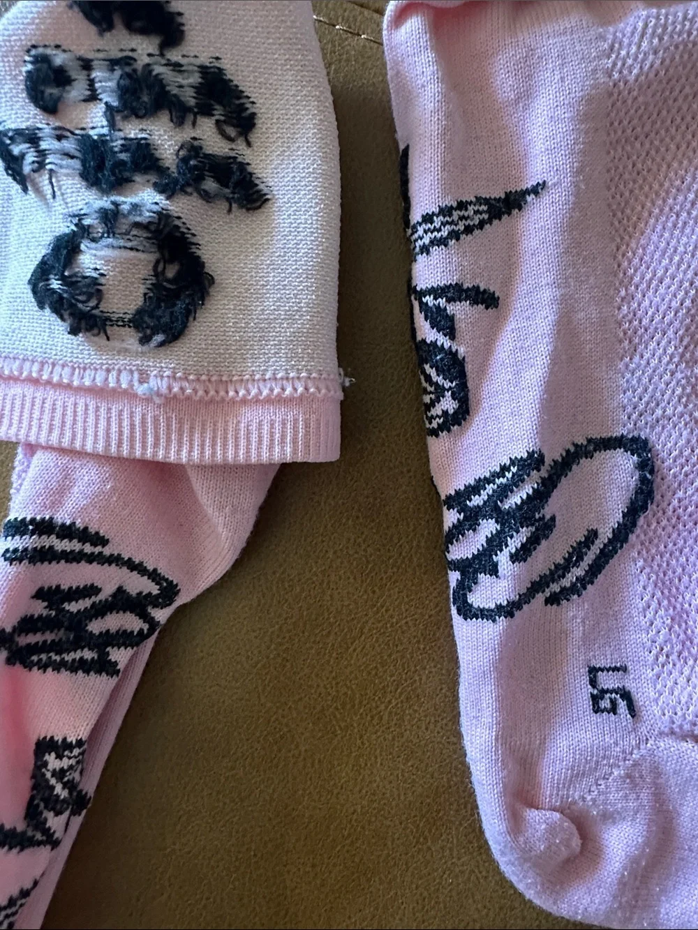 “Pretty Okay At Bikes” Pink Crew Socks
